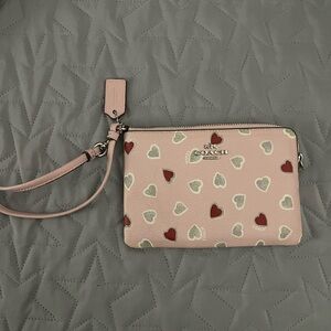 Coach heart wristlet
